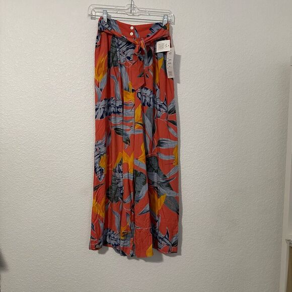 Patrons of Peace Pants - PATRONS OF PEACE TROPICAL FLORAL WIDE LEG PALAZZO PANTS SMOCKED WAIST SIZE XS